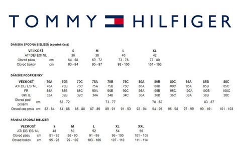 tommy hilfiger tabulka velikostí muži